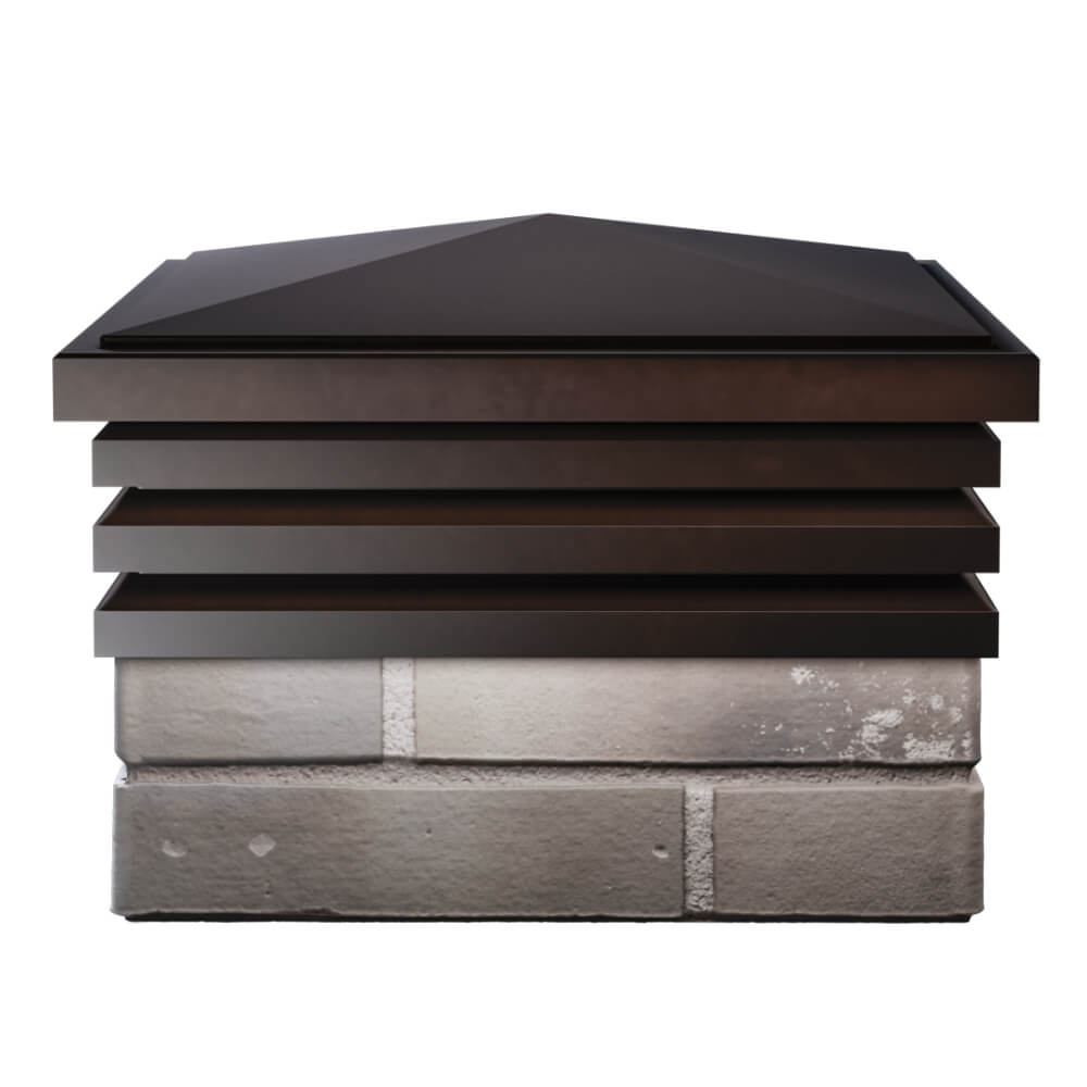 Колпак Zking Бона ХайТек Коричневый на столб 1.5х1.5 кирпича (385х385мм) Березники фото