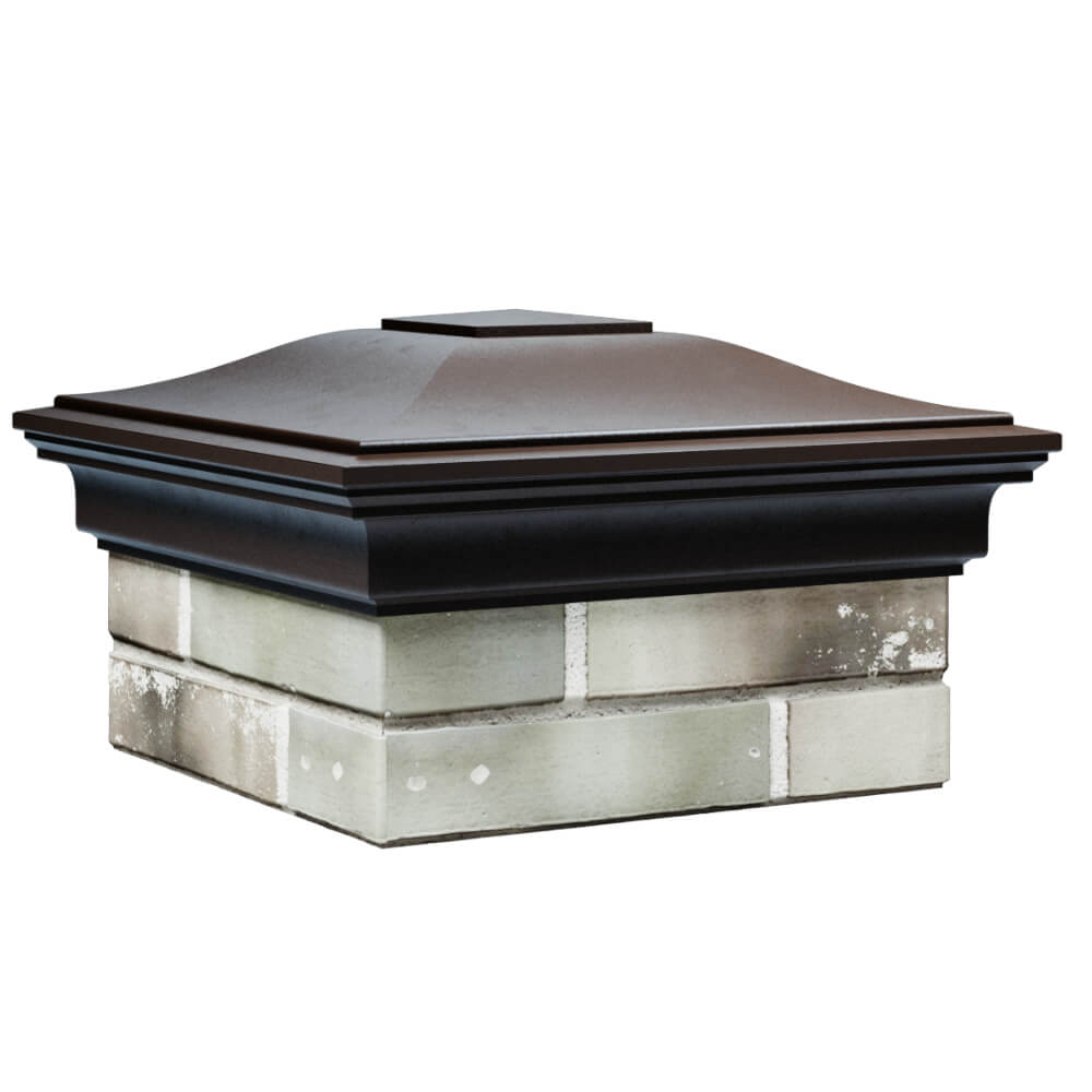 Колпак Zking Монблан Коричневый на столб 1.5х1.5 кирпича (385х385мм) в Березниках фото