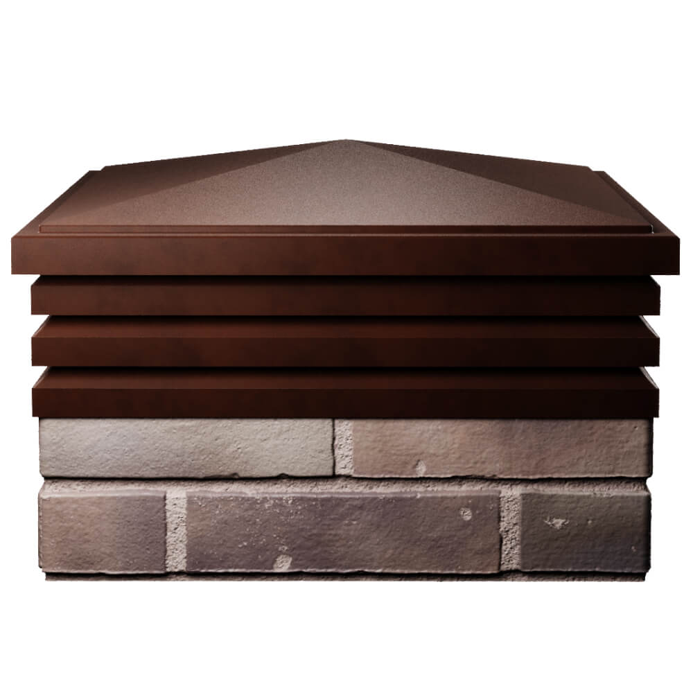 Колпак Zking Бона ХайТек Коричневый на столб 2х2 кирпича (513х513мм) Березники фото