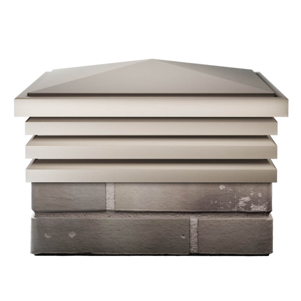 Колпак Zking Бона ХайТек Бежевый на столб 1.5х1.5 кирпича (385х385мм) Березники фото