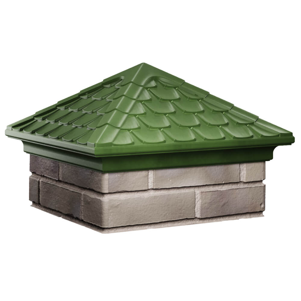 Колпак Zking Эльбрус Зеленый на столб 1.5х1.5 кирпича (385х385мм) в Березниках фото