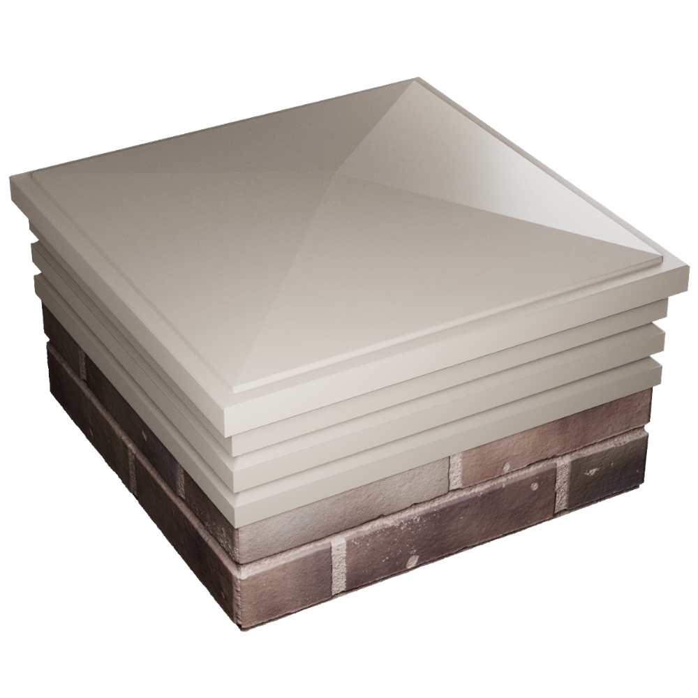 Колпак Zking Бона ХайТек Бежевый на столб 2х2 кирпича (513х513мм) в Березниках фото