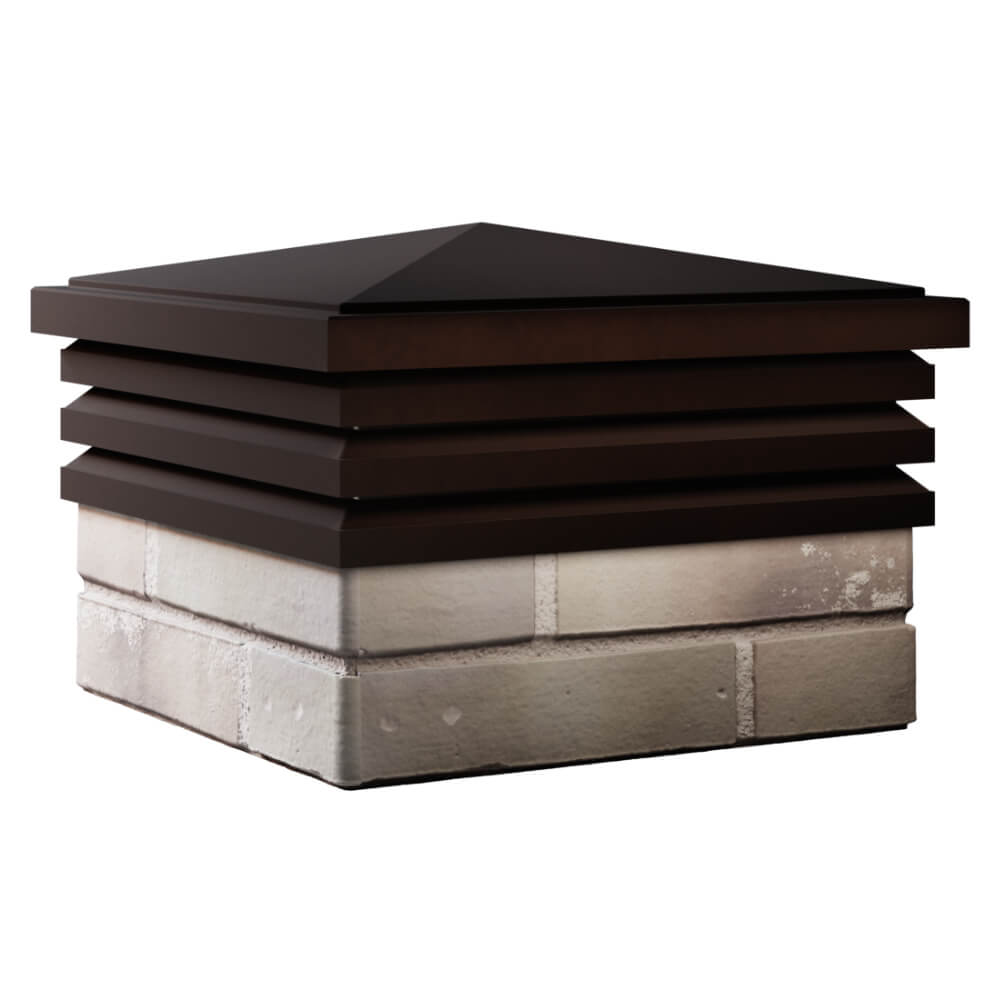 Колпак Zking Бона ХайТек Коричневый на столб 1.5х1.5 кирпича (385х385мм) в Березниках фото