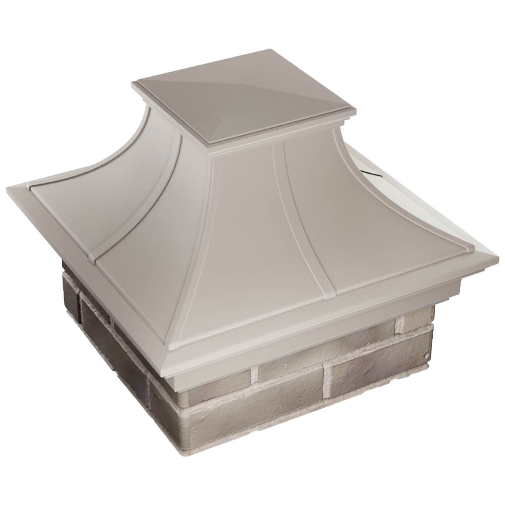 Колпак Zking Монблан Премиум Бежевый на столб 1.5х1.5 кирпича (385х385мм) в Березниках фото