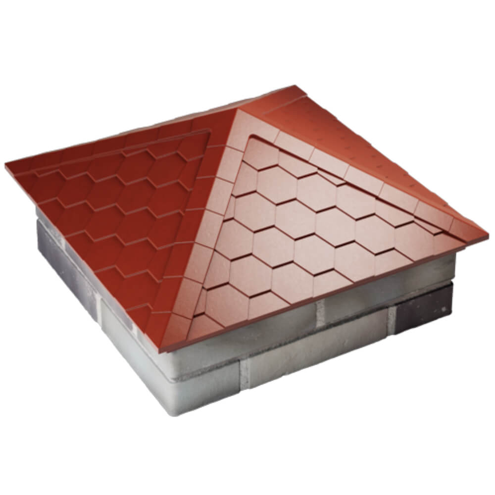 Колпак Zking Эверест Красный на столб 2х2 кирпича (535х535мм) Березники фото